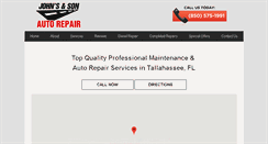 Desktop Screenshot of johnsandsonautorepair.com