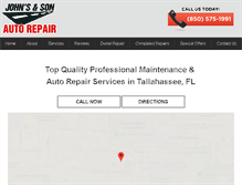 Tablet Screenshot of johnsandsonautorepair.com